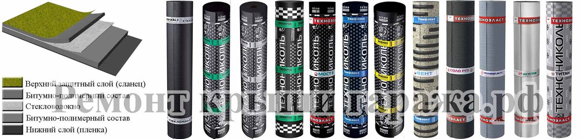 Материалы для ремонта мягкой кровли на гараже.