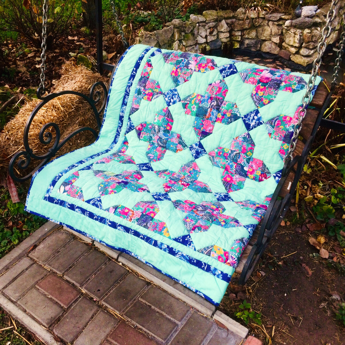 Лоскутное одеяло 150х190 см.