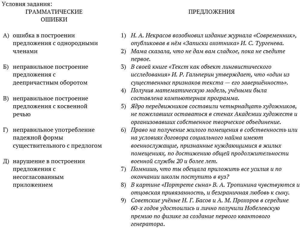Ошибка в управлении егэ. Грамматические ошибки предложения егэ 8 задание. 8 задание егэ примеры ошибок. Грамматические ошибки предложения егэ 8 задание. Установите соответствие между грамматическими ошибками.