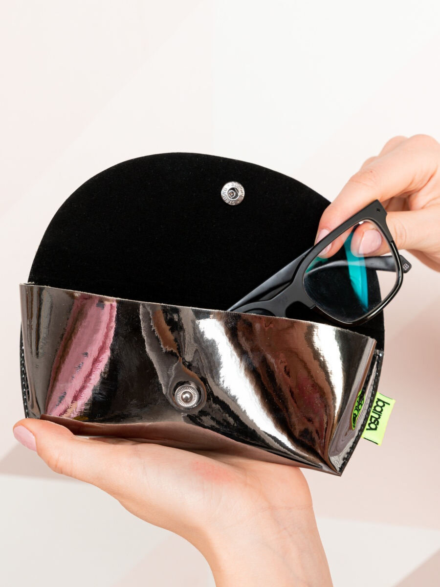 Bansa / Футляр Для Очков Голографический Шелди Хром/Для девушек/Мамы/Для Парня/Для Папы/Для подруги/Подарок  