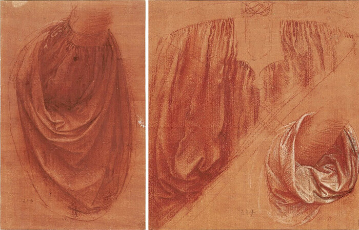 Леонардо да Винчи — подготовительный эскиз к «Спасителю мира», около 1500.