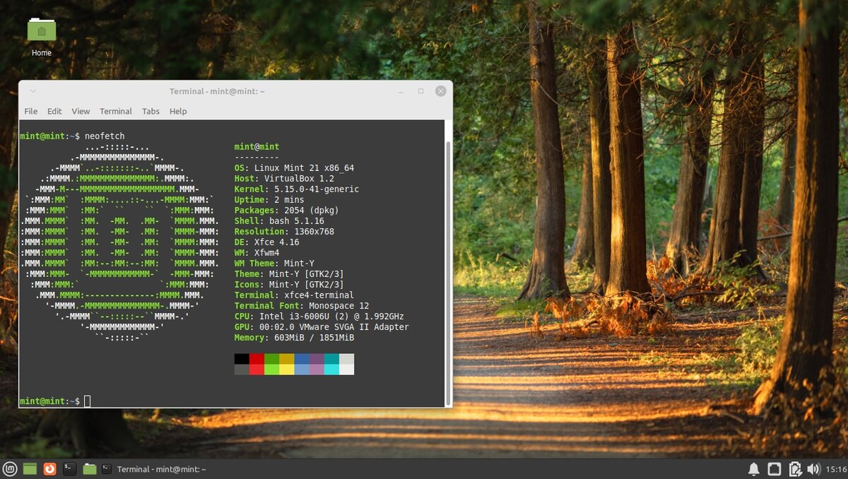 Mint 21 с рабочей средой XFCE