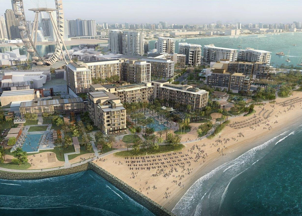Вид с острова Bluewaters Дубай