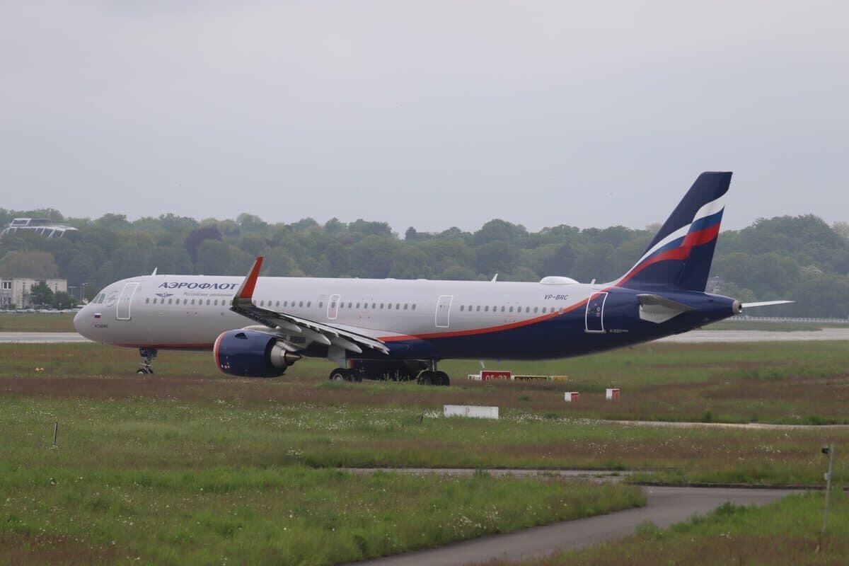 Airbus A321neo VP-BRC в Тулузе перед самым вылетом в «Шереметьево». Фотография взята с телеграмм-канала AviaChatChannel