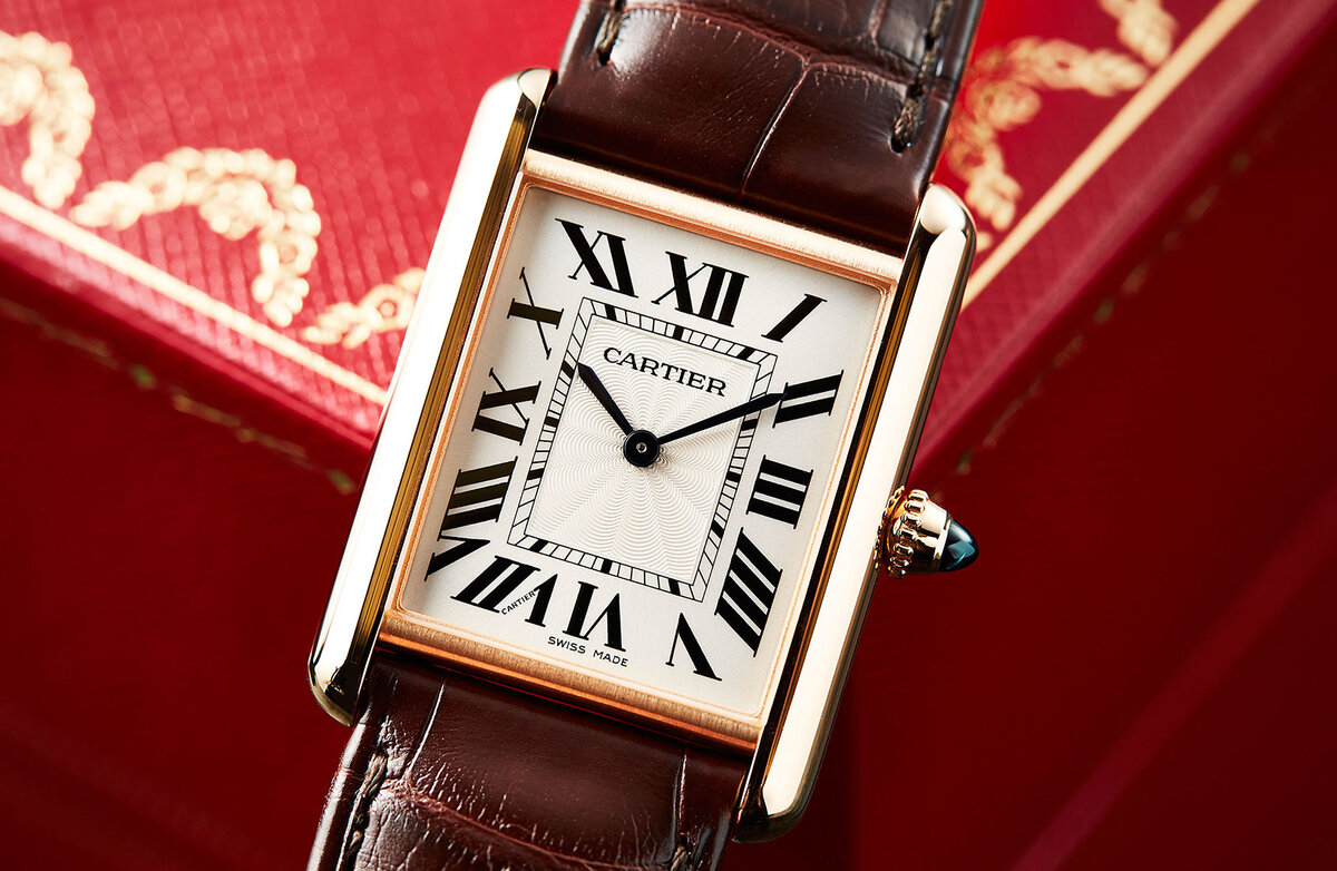 Швейцарские наручные часы Louis Cartier Tank в розовом золоте