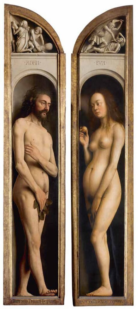 Адам и Ева, Гентский алтарь, 1432 © Sint-Baafskathedraal, Ghent
