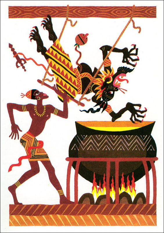 Одна из иллюстраций "Сказки Восточной Африки"