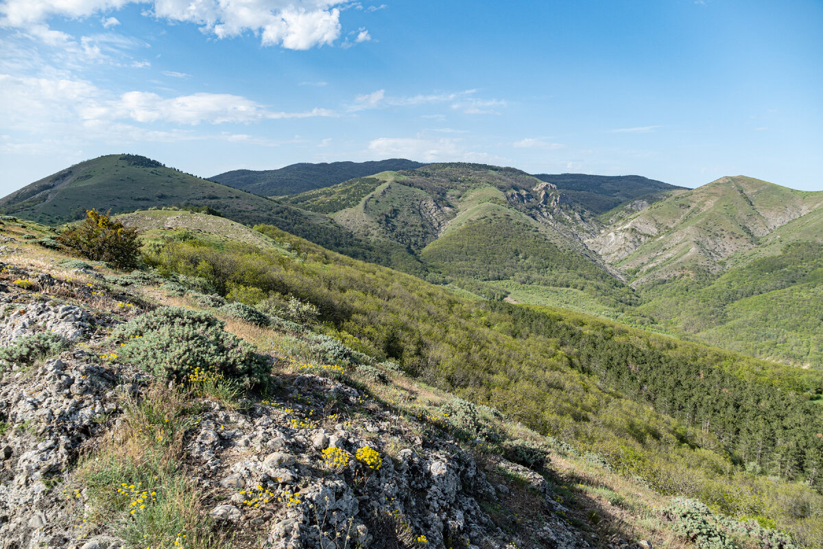 2. Слева направо вершины Халасыс-оба, Улан-кая и Лялель-оба.
