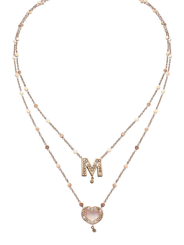 Колье Pasquale Bruni Amore из розового золота с бриллиантами и кварцем