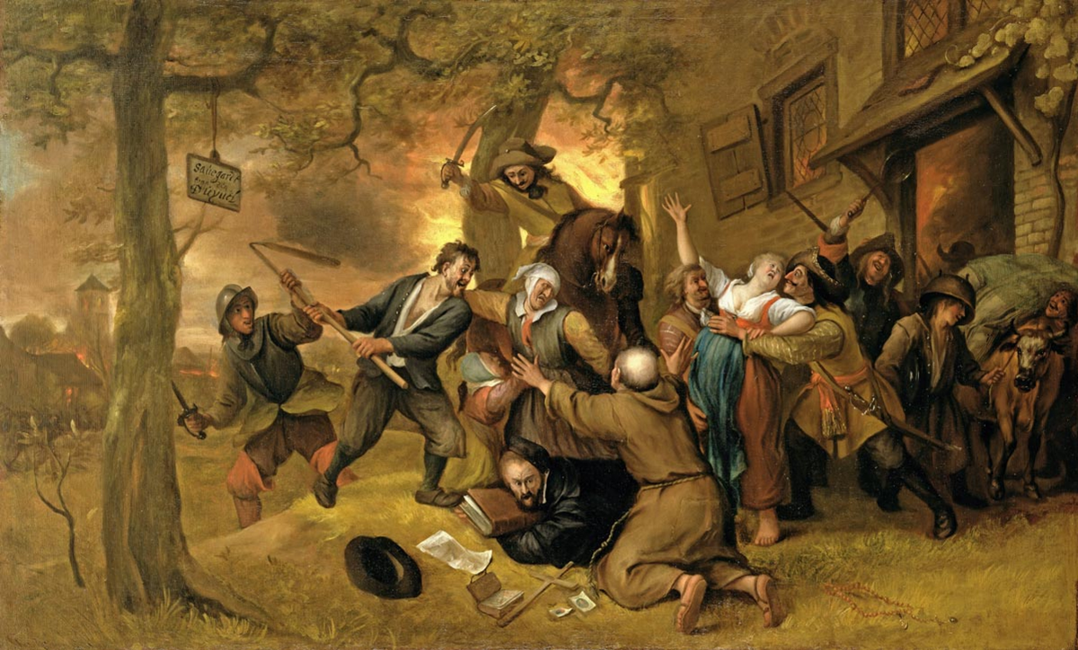 Ян Стен - Нападение мародеров на крестьян, 1668