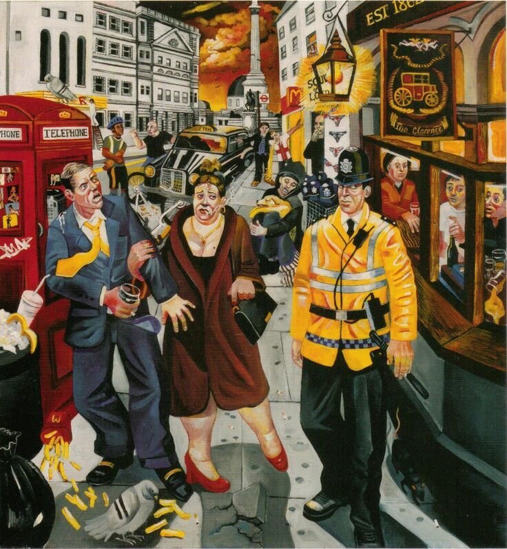 Edward Burra. Nighthawks Charing Cross (Ночные ястребы Чаринг-Кросс)