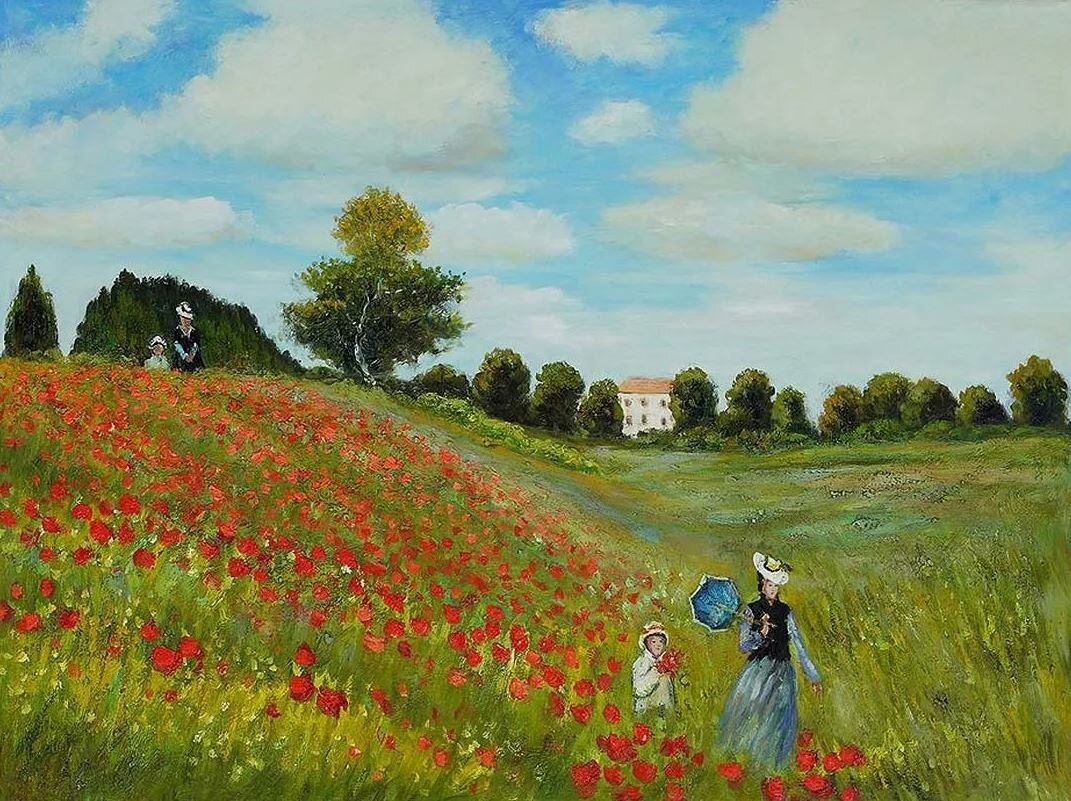 Картина "Маковое поле в окрестностях Аржентёя. Художник Клод Моне