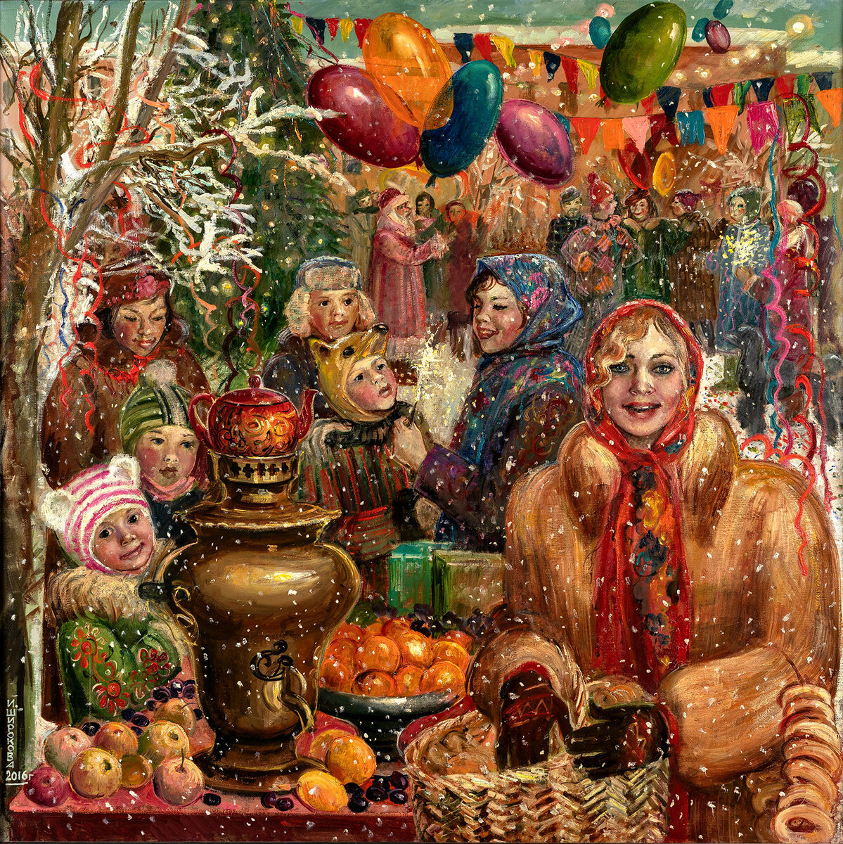Картина Инны Широковой "Новогодние гуляния", 2016 г