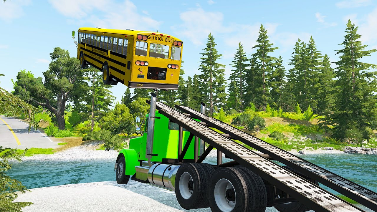 Cars vs Ramp Truck – BeamNG Drive #1018