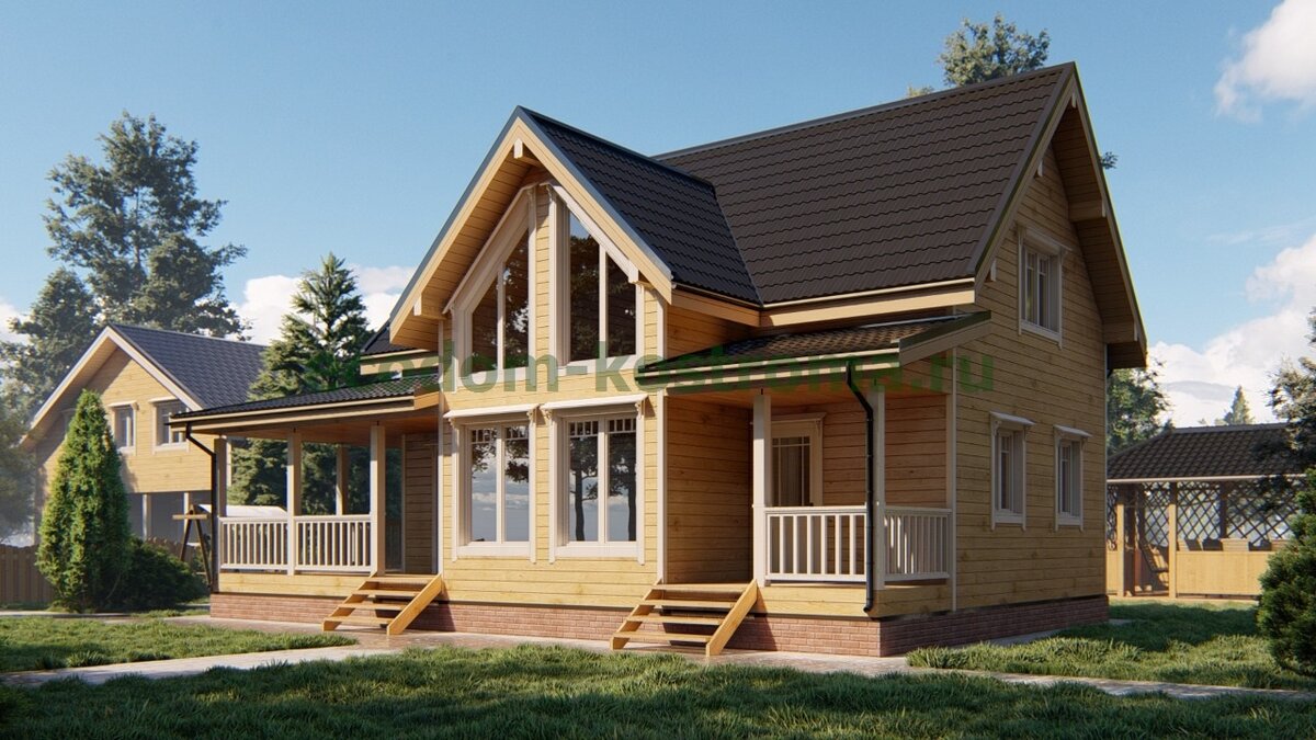 Дом из бруса "Дюдьково" ДБ-181 от компании ЭкоДом-Кострома