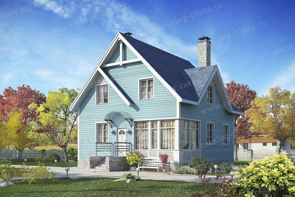 70-53 - Проект дачного дома из деревянного каркаса. Квадратное пятно ...