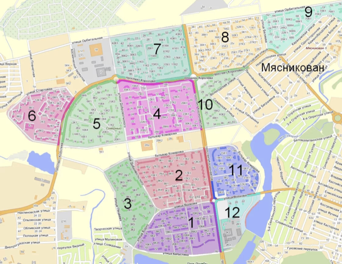 Микрорайоны Северного жилого массива.