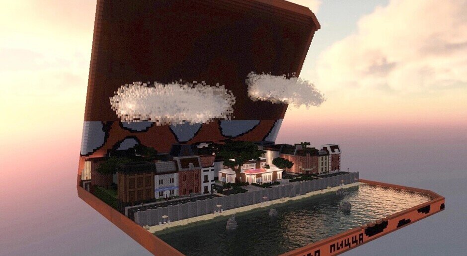    Листайте фото пиццерий! Все они построены в Minecraft. Источник: vc.ru