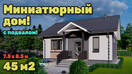 下载视频: Недорогой уютный дом 45 м2 с подвалом и отличной планировкой.