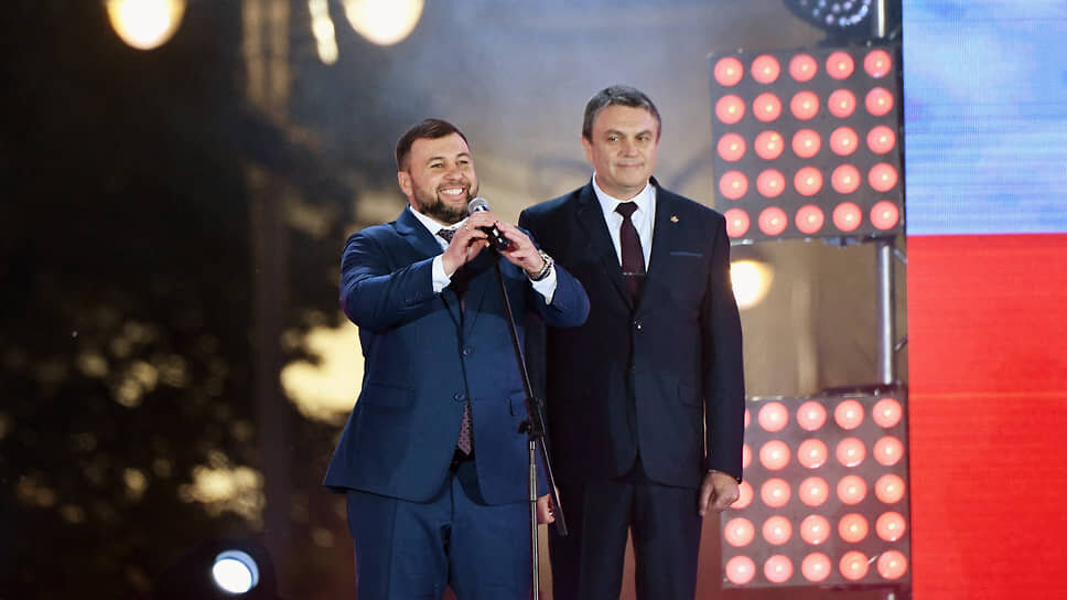 Фото: пресс-служба президента РФ📷Леонид Пасечник (справа) и Денис Пушилин