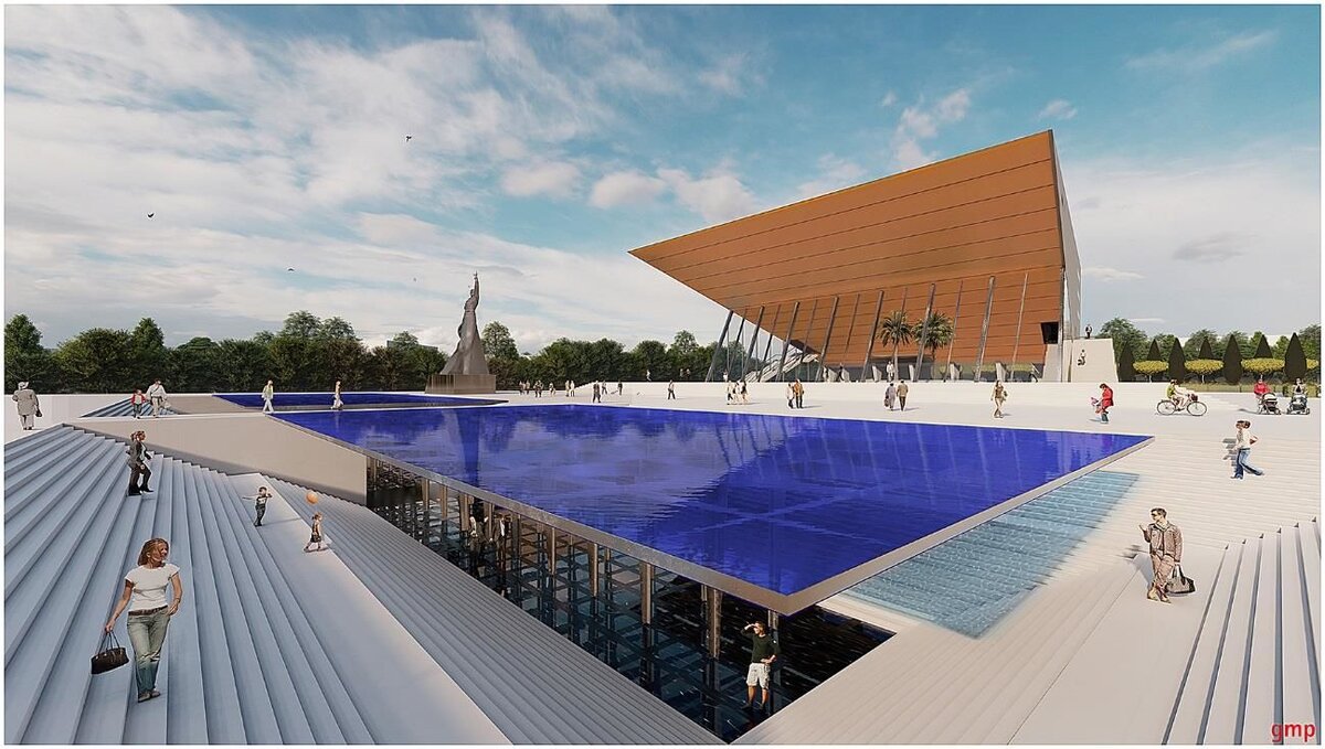 Проект реконструкции "Авроры" от Сергея Галицкого. Тоже ожидание. К Сергею Николаевичу у горожан никаких претензий - он прекрасный человек, меценат и очень много сделал и делает для города. Проект не сложился не по его вине. Фото krasnodar.bezformata.com.