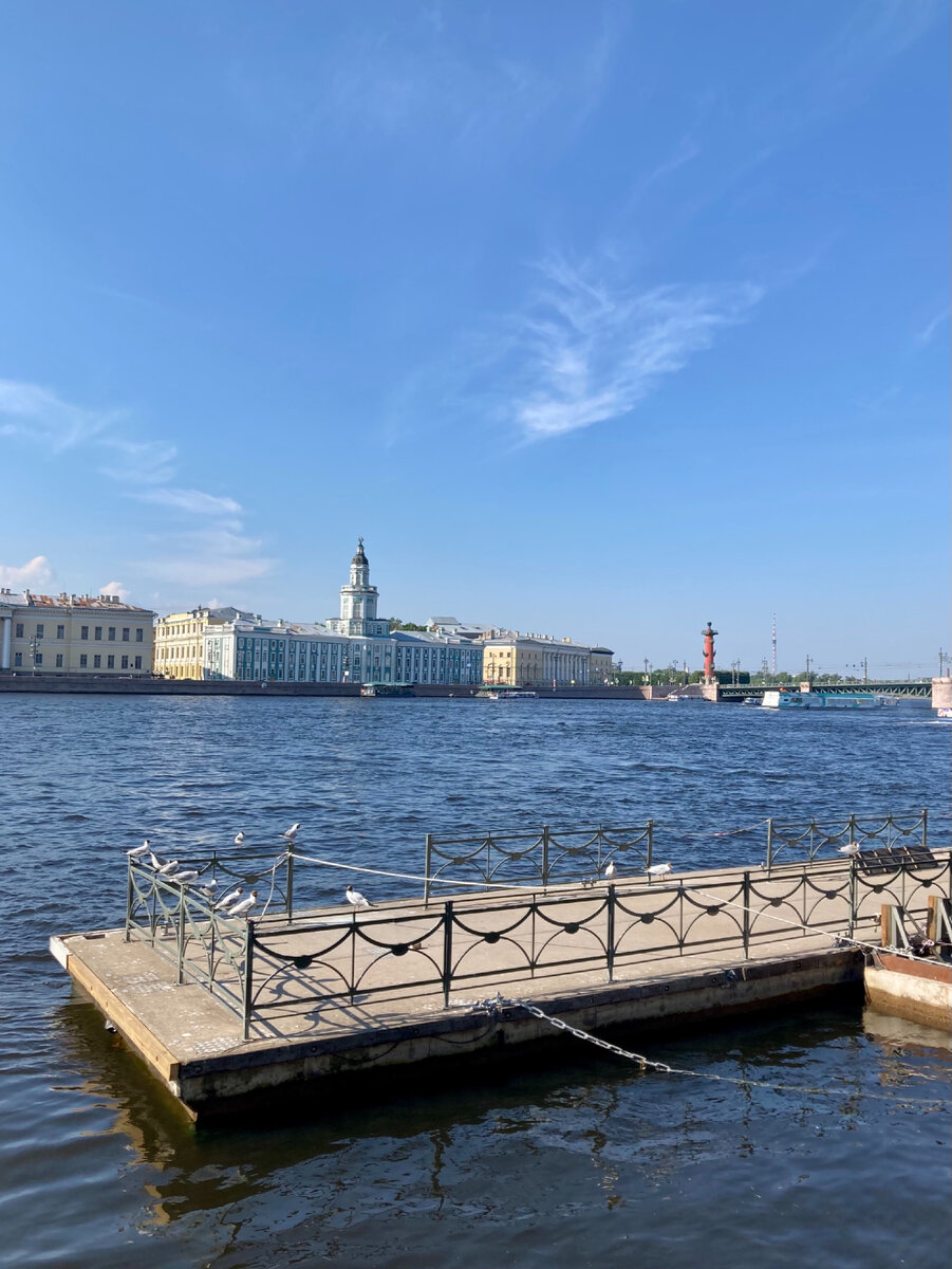 Вид с Адмиралтейской набережной на Стрелку В.О. и Кунсткамеру 