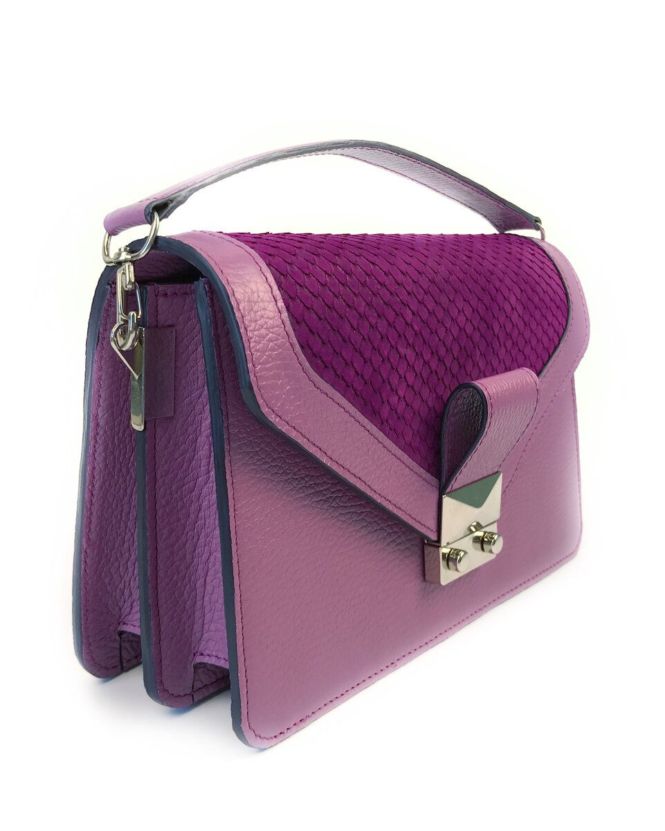 Сумка с 2 ботанами, края в обрезку, с кожаным подкладом