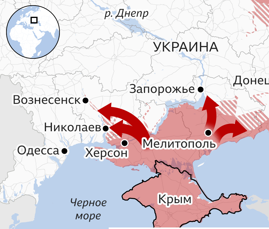 Наступление на на Николаево-одесском направлении.