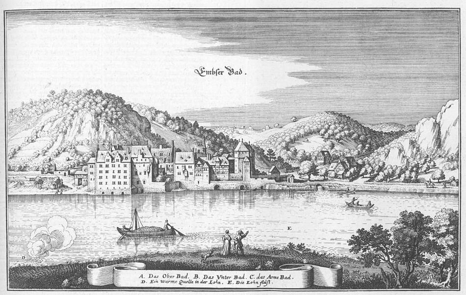 Бад-Эмс на гравюре 1695 года