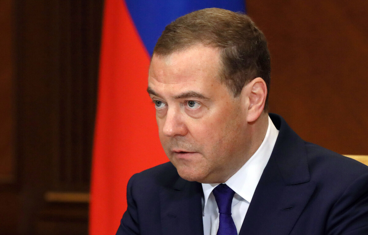    Заместитель председателя Совета безопасности РФ Дмитрий Медведев   Юлия Зырянова/POOL/ТАСС