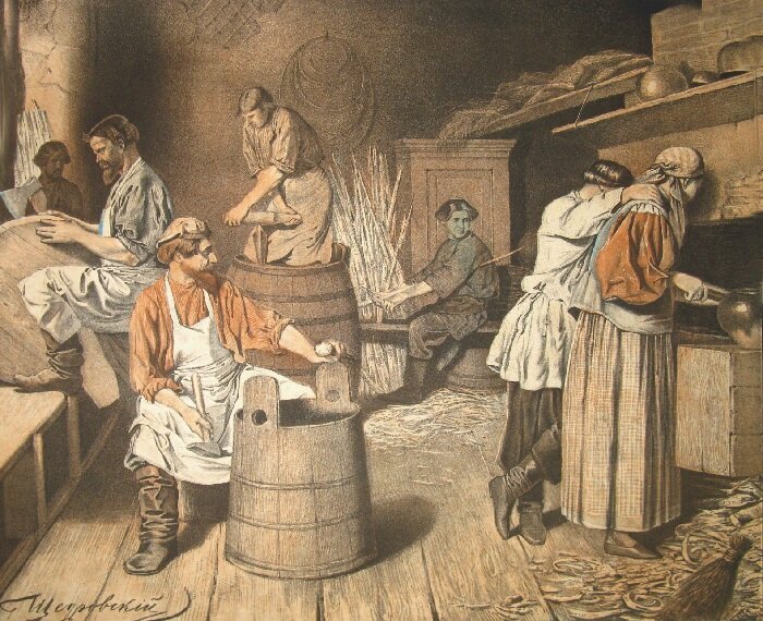  Сцены из русского народного быта -Щедровский И.С., 1855г