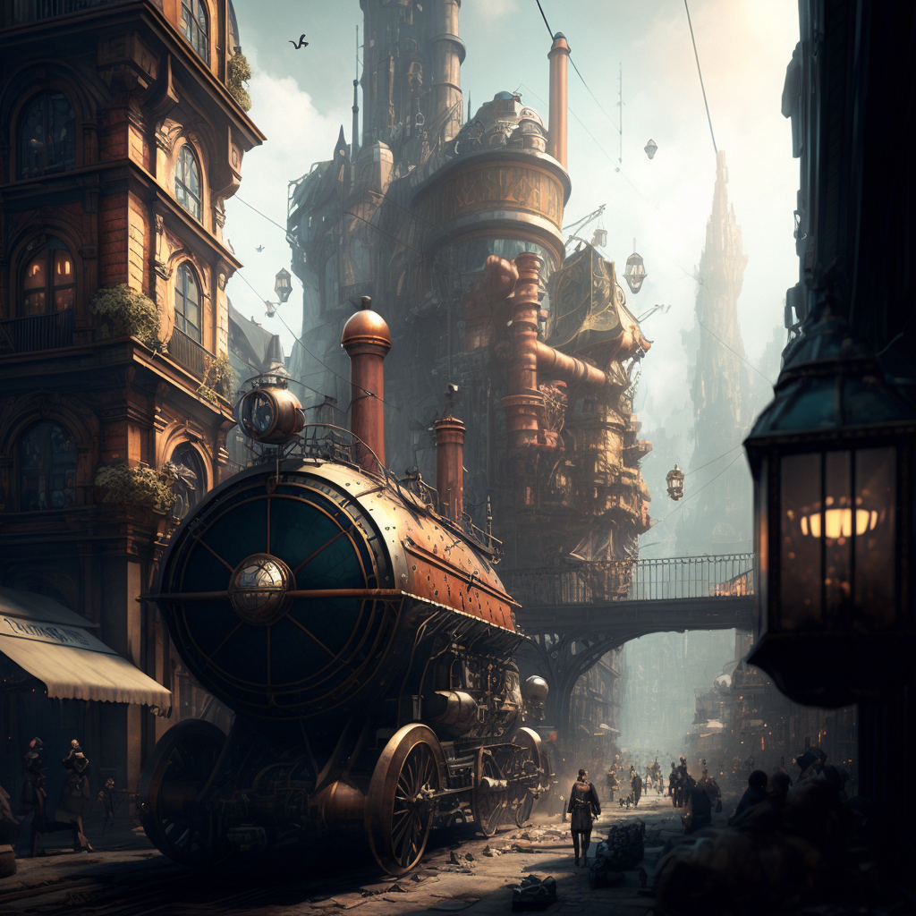 Пейзажи городов стимпанка