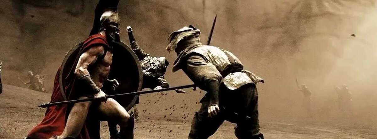 Действие атака, кадр из к/ф 300 спартанцев