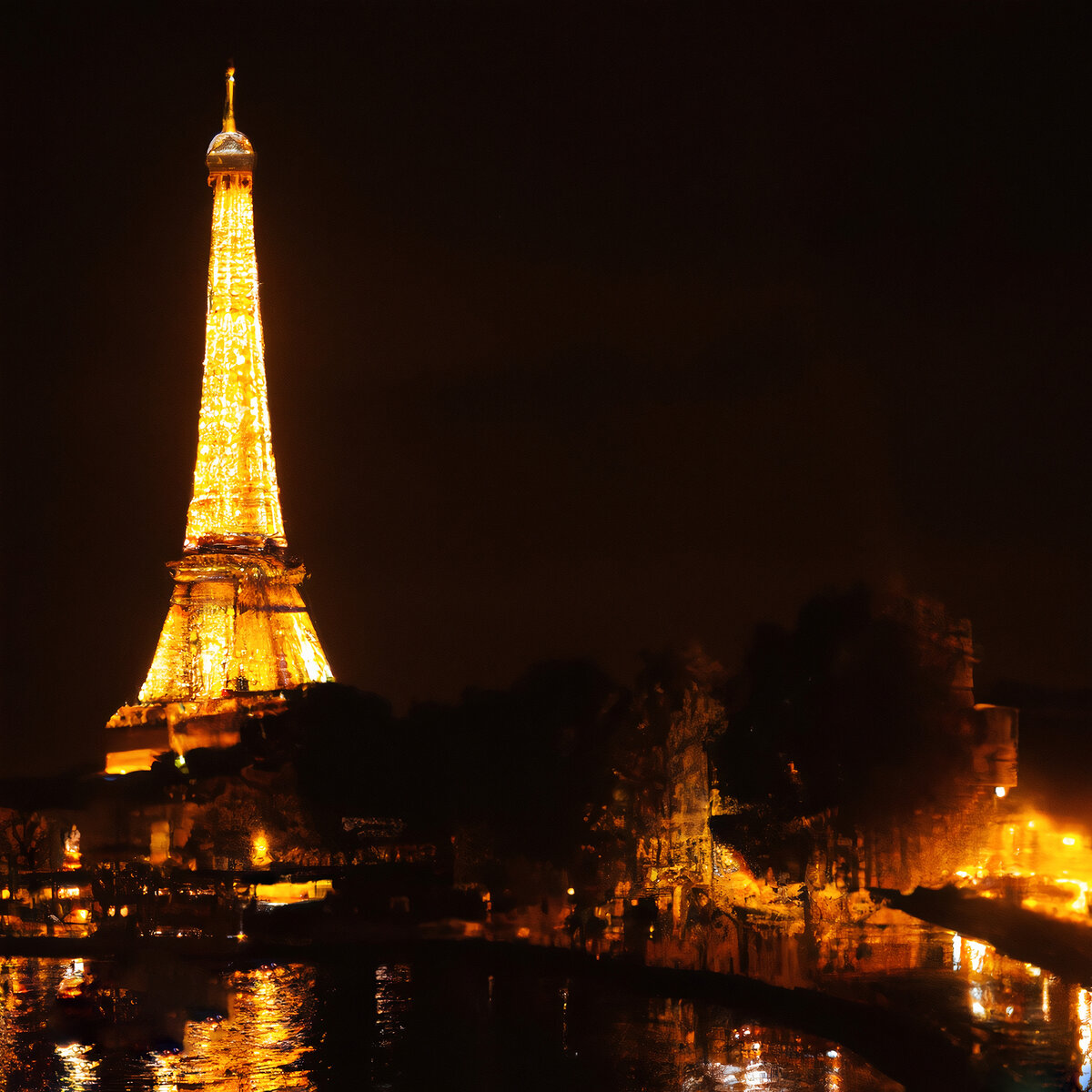 ночной Париж