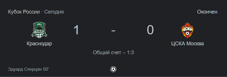 Владимир Федотов сделал заявление после поражения ЦСКА от «Краснодара» в матче Кубка России