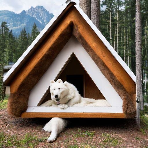 Собака-медведь, что у тебя с лапой, дружище?) И почему твой А-дом в лесах такой... кхм, своеобразный?) Стесняюсь спросить - вокруг входа эм... воротник из беличьих хвостов? О_о 