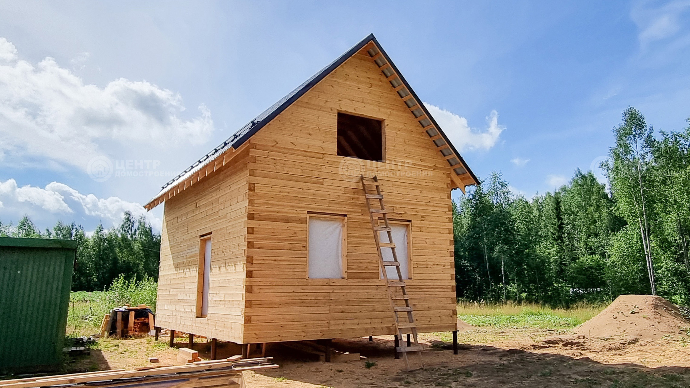 Деревянный дом с мансардой 6 на 8 в Сыктывкаре, 13 км. Технология работы  компании Центр Домостроения