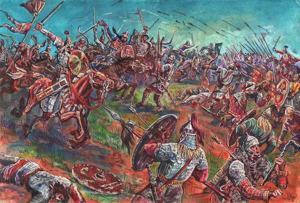 Золотая орда напала на. Судбищенская битва 1555. Битва с татаро монголами. Дзысь Золотая Орда.