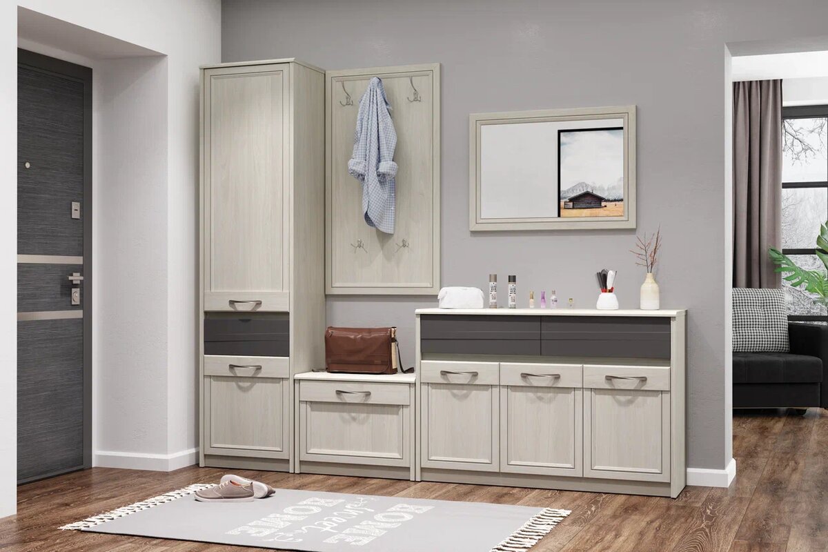 Горизонтальное размещение настенного зеркала