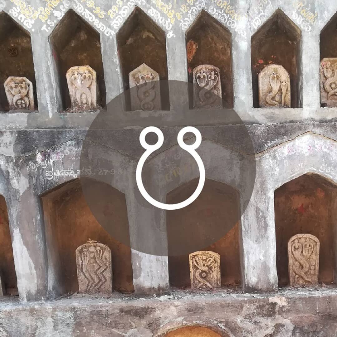 На фото стена в храме нагов в Гокарне, штат Карнатака, Индия. 