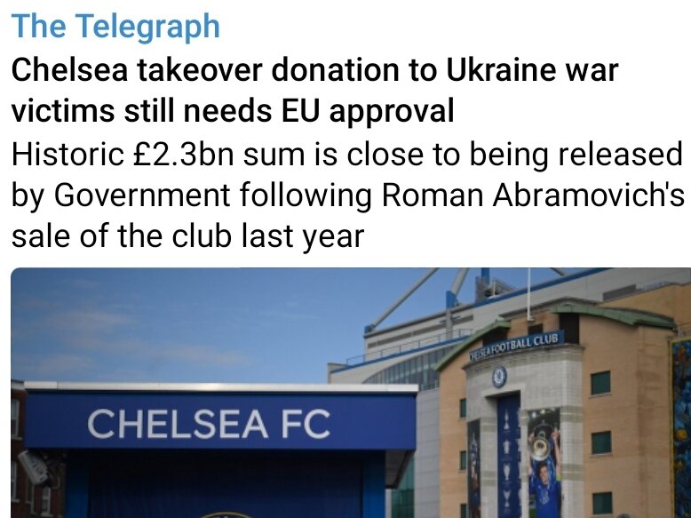 Решил передать все свои биллионы от продажи Челси жертвам Украины. Другими словами в поддержку режима, потому что вряд ли эти деньги пойдут жертвам.