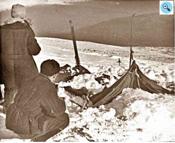 Место где нашли палатку Дятловцев
