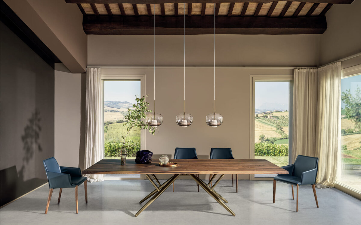 Стол Bridge, Bontempi Casa. Металл, дерево