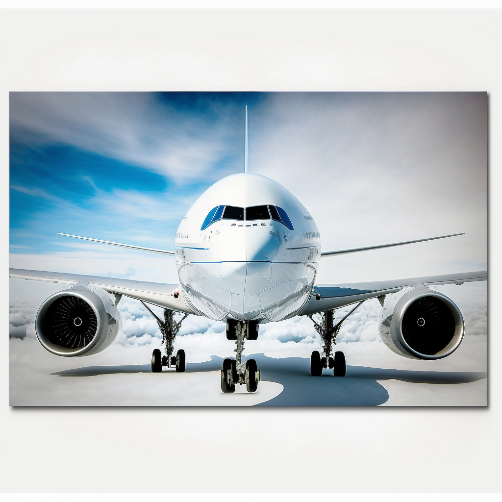 prompt Boeing 777 airplane in the sky full frame realistic 8k photo paper