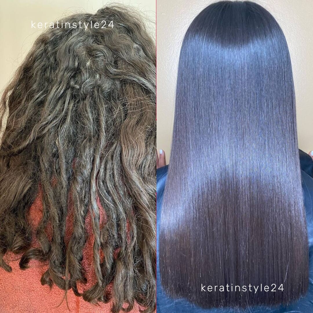 Выпрямление сильного завитка - до/после процедуры 