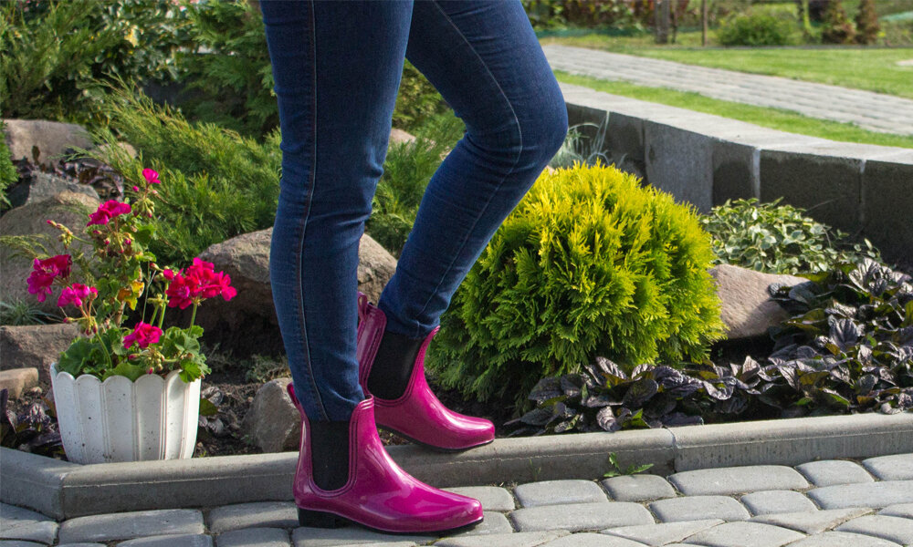 Резиновые сапоги ботильоны женские O`rain