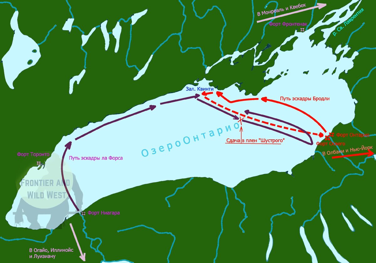 Карта боя при Квинти, 27 мая 1756 года. Реконструкция.