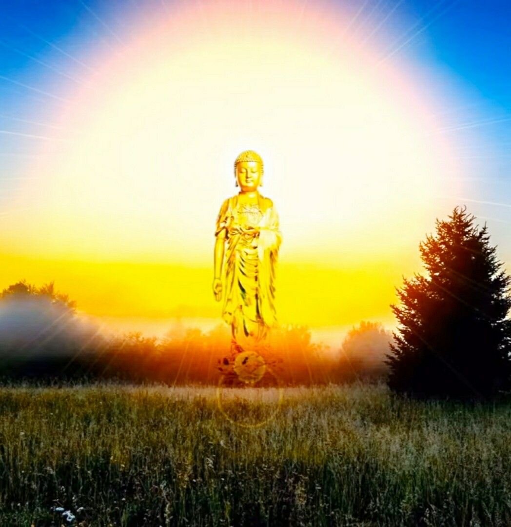 Будда земли. Чистые земли буддизма. О Будде благо. Рай Будды. Будда космос.