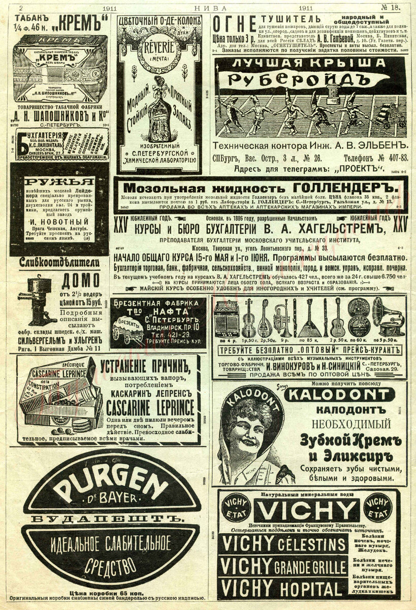 Вторая страница журнала "Нива" №18 (первая неделя мая) за 1911 г.