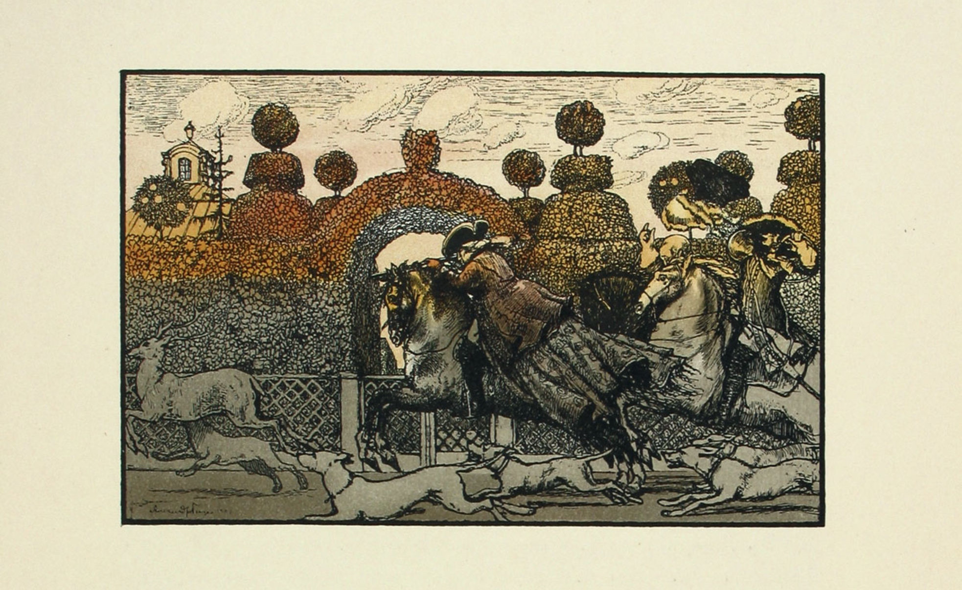 Императрица Анна Иоанновна в Петергофском зверинце на охоте